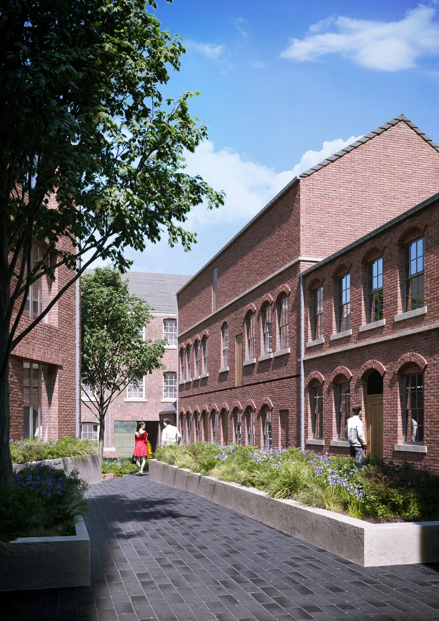Copper Works courtyard render.